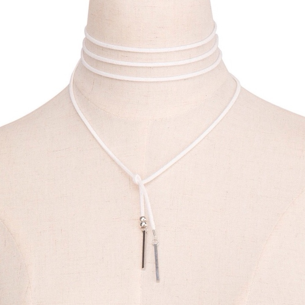 Tassel Wrap Choker Necklace Women Color White